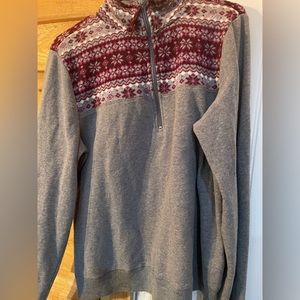 Prince and fox gray pullover 1/4 zip size XL